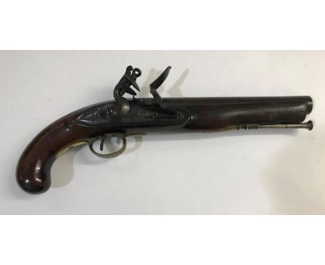 A MUSKET-BORE HEAVY CAVALRY PISTOL. An Ordnance Issue Heavy Cavalry Pistol with a 23cm barrel, the side plate marked with a c