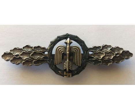 A DAY FIGHTER OPERATIONAL FLYING CLASP. A Second World War or Later German Day Fighter Operational Flying Clasp with a centra