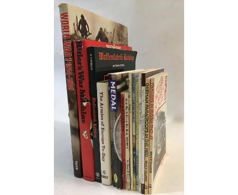 MILITARY HISTORY BOOKS TO INCLUDE GERMAN ARMY REFERENCE WORKS. A collection of books to include 'World War II German War Boot