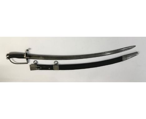 A PRE 1803 REGULATION LIGHT COMPANY SABRE. With a 71cm curved single sided pointed blade elaborately etched with royal crown,