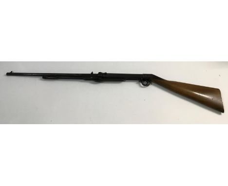 A B.S.A. IMPROVED MODEL D AIR RIFLE. A Birmingham Small Arms Impoved Model D double sear marked air rifle with a 49cm barrel 