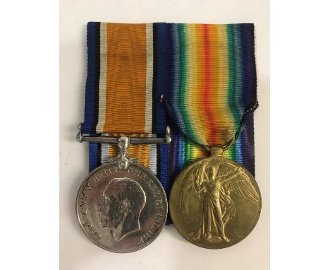 A FIRST WORLD WAR CASUALTY PAIR TO THE KINGS SHROPSHIRE LIGHT INFANTRY. A Great War pair comprising War and Victory Medals na
