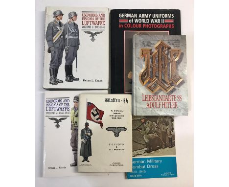 GERMAN SECOND WORLD MILITARY UNIFORM REFERENCE BOOKS. Six volumes on German Military Uniform: Uniform and insignia of the Luf