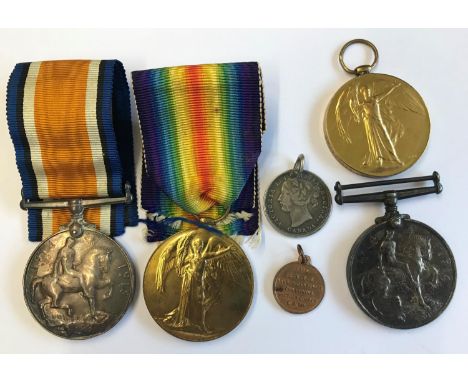 TWO GREAT WAR PAIRS, ONE TO AN OFFICER. A first World War War Medal and Victory Medal named to M2178386 Private S.D. Reynolds