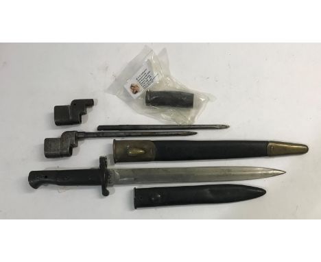 A 1903 PATTERN BAYONET AND OTHER SIMILAR ITEMS. A 1903 Pattern bayonet, indistinctly marked, possibly Wilkinson London, with 