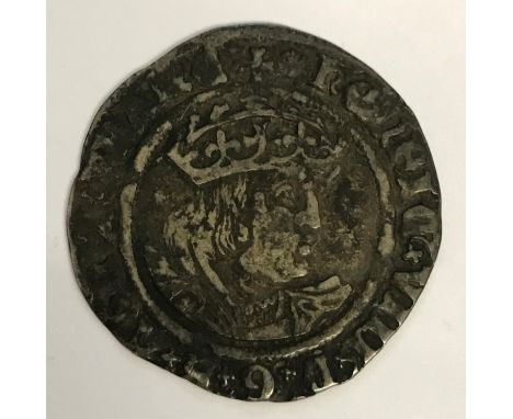 A HENRY VIII GROAT. A Henry VIII Groat, second coinage with his own young portrait r, mint mark probably cross patonce for Ca