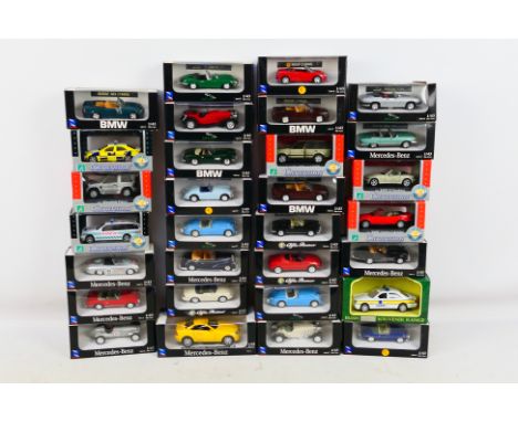 NewRay - Cararama - 30 x boxed cars mostly in 1:43 scale including Mercedes 300 SL, BMW M3 Convertible, Range Rover, MGA and 