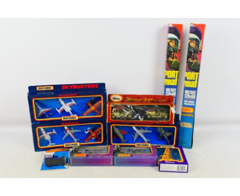 Matchbox - An assortment of items to include 3 x #SB-801 Skybusters sets with 2 x Airport Trackmats (120cm x 50cm) and others