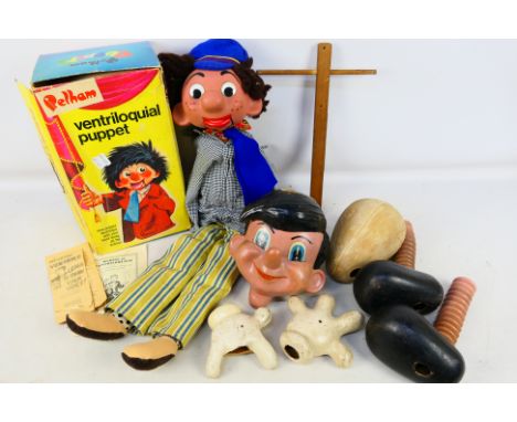 Pelham Puppets - A pair of puppets to include a boxed V4 Boy Ventriloquial Puppet in very good condition and an unboxed large