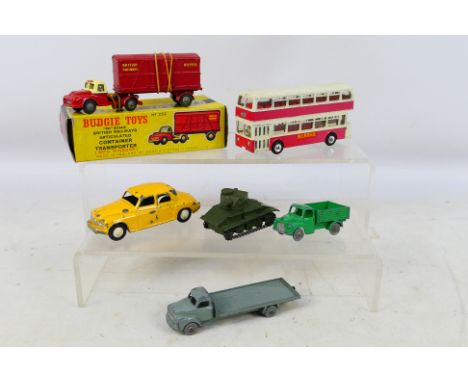 Budgie, Dinky and Dublo Dinky - six diecast models comprising a Budgie 00 scale BR articulated container transporter, vg or b