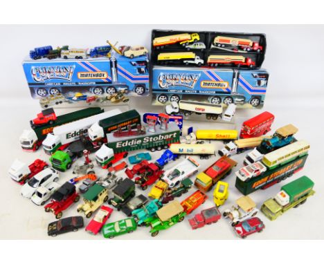 Matchbox - Corgi - Lledo - Norev- 2 Matchbox storage containers containing an assortment of vehicles; 1 containing a hand ful