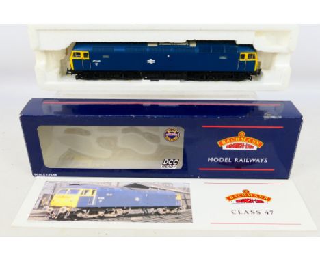 Bachmann - boxed 00 gauge Class 47 Diesel 47148 BR Blue Full Yellow End 4 Digit Head Code (Ex Domino Type) 32-803. Box marked