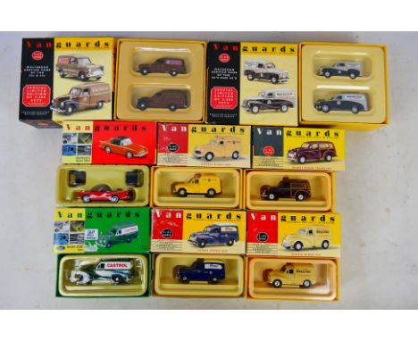 Corgi Vanguards - A group of boxed vehicles including Austin A40 Van in Castrol livery # VA03015, Sunbeam Alpine # VA07000, M