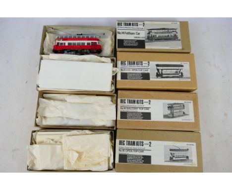 Bec Kits - 4 Boxed OO gauge Tram Kits to include No.15 Open Top Car 'Gateshead', No.16 Balcony Toy Car 'L.T Ex Walthamstow', 