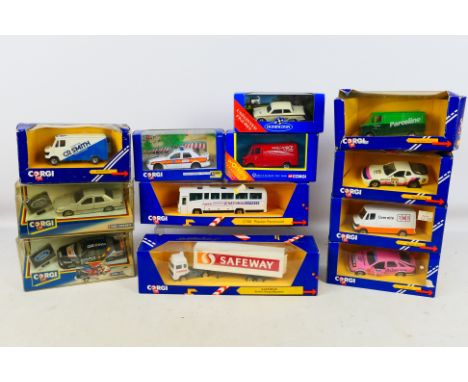 Corgi - 12 boxed diecast vehicles to include #C1231 Volvo Globetrotter, #C576/9 Mercedes 207D Van, #C299/4 Ford Sierra and ot