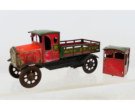 Wells - An unboxed early 20th century vintage clockwork tinplate BP wagon (approximately 16 cm in length). Item is in a worn 