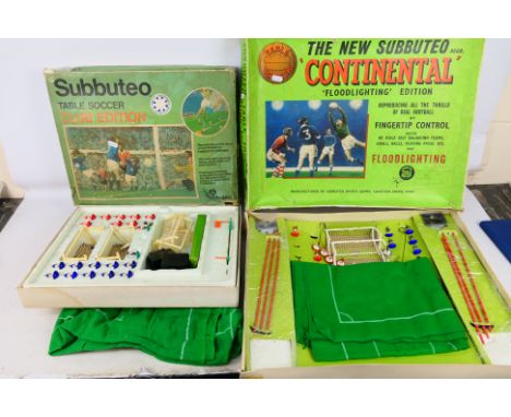 Subbuteo - 2 x boxed sets, a Club Edition set and a Continental Floodlights Edition. They show signs of age and use and are u