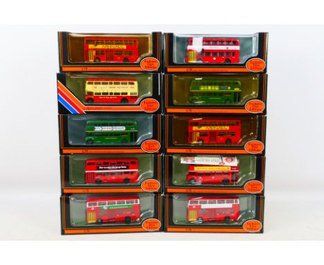 EFE - A collection of buses in 1:76 scale including a Daimler DMS in London Transport livery # 25705, Routemaster RML in Lond