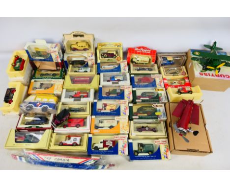 Lledo - Days Gone - Matchbox - Paya - A group of boxed models including 2 x modern tinplate aeroplanes, Rolls Royce Silver Cl