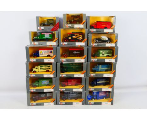 Corgi - An assortment of mostly Bedford O series vans. Includes #D822/10 'Terry's', #97120 'LMS express parcels Traffic', #C8