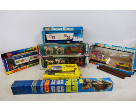 Matchbox - Corgi - 3 matchbox Superkings items to include K-31 Peterbilt Refrigeration Truck, K-43 Log Transporter, K-17 Scam