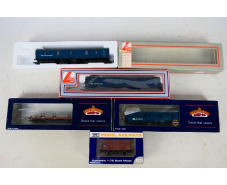 Bachmann - Lima - Dapol - 5 x boxed OO gauge wagons, 2 x are Express Parcels coaches # 305656, a MkI Full Brake Van # 39-182,