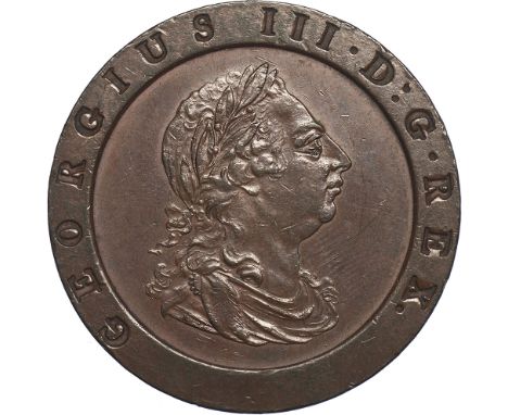 George III, twopence, 1797, laur. and cuir. bust r., rev. Britannia seated l. (S.3776), chocolate toning, a couple of light s