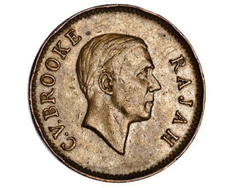 Sarawak, Charles V. Brooke, cent, 1941H, bare head r., rev. value within wreath (KM.18), some light edge damage, good very fi