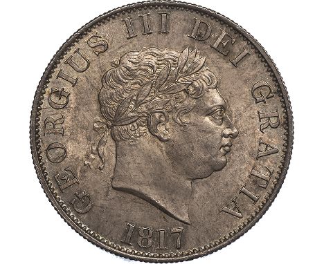George III, halfcrown, 1817, laur. head r., rev. crowned shield within Garter (S.3789; ESC.618), attractively toned, about mi