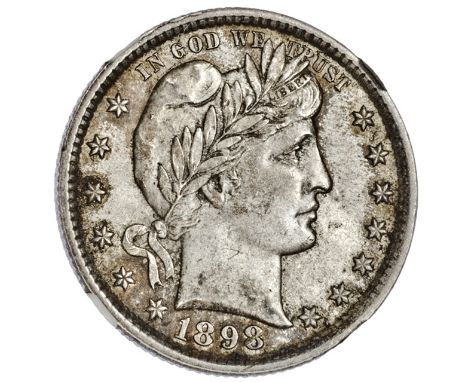 USA, quarter dollar, 1898, Liberty head r., rev. eagle with shield on breast, in plastic holder, graded by NGC as Mint State 