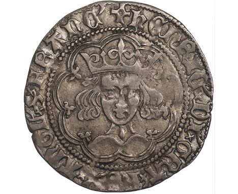 Henry V (1413-1422), groat, class C, London, mullet on right breast; Henry VI, annulet issue(1422-1430), groat, London, annul