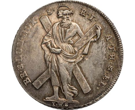 Germany, Brunswick-Lüneburg, George III, thaler, 1769, crowned arms, rev. St. Andrew with cross, I.W.S. below (KM.343; Dav.21