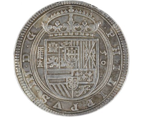 Spain, Philip III, 50 reales (cincuentine), 1618/17, Segovia mint, Assayer A with cross (Esteban de Pedrera), crowned Spanish