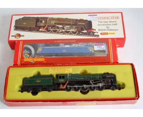 Hornby R360 BR blue class 86/2 electric locomotive 'Phoenix' (G-BG), and 2x R861 'Evening Star' engine and tender, one missin