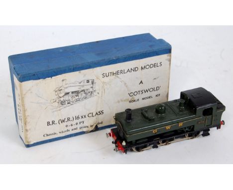 A nicely made up 'Cotswold' whitemetal WR class 16XX pannier tank engine finished GWR green No. 1638, with Romford wheels (G)