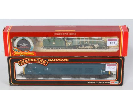 A Hornby BR Green R309 Mallard Engine and Tender, with instructions (NM-BGVG), together with Mainline BR Blue The Manchester 