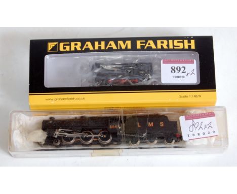 A Farish N gauge LMS black 5 engine and tender No. 5041 (G-BG) and a Farish by Bachmann Ref,. 371-020 class 08 diesel shunter
