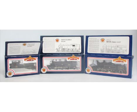 Bachmann 31-450 BR black Ivatt 2-6-2 tank engine push/pull fitted no. 41221 (NM-BNM), 31-602 BR black class V1 tank engine no