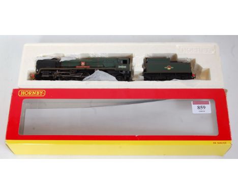 Hornby rebuilt West Country class Bulleid engine and tender renamed/numbered as 34000 'Barnstable' (G-BG)