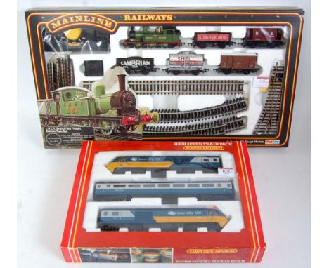 A Hornby R332 High Speed train pack (GNM-BGNM) and a Mainline LNER Branch Line Freight train set 0-6-0 'Joem' tank engine, 5 