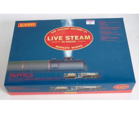 A rare Hornby R2492 green class A3 engine and tender "Papyrus" live steam locomotive complete with accessories, but missing i