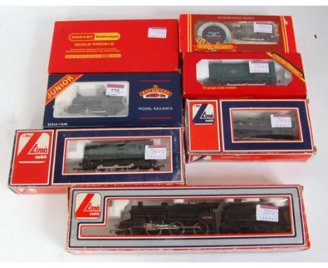 Seven various locomotives Bachmann Junior 30-905 GWR green 0-4-0 tank engine (M-BM), Hornby R051 GWR pannier tank engine (NM-
