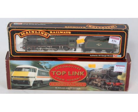 Mixed makes model railway items Hornby R297 LMS black class 8F engine and tender No. 8035 (G-BG), and Mainline BR green Jubil