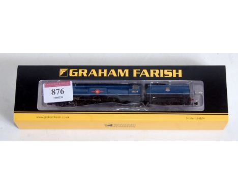 Graham Farish by Bachmann N gauge ref. 372-310 streamlined BR dark blue livery Bulleid engine and tender No. 35024 'East Asia