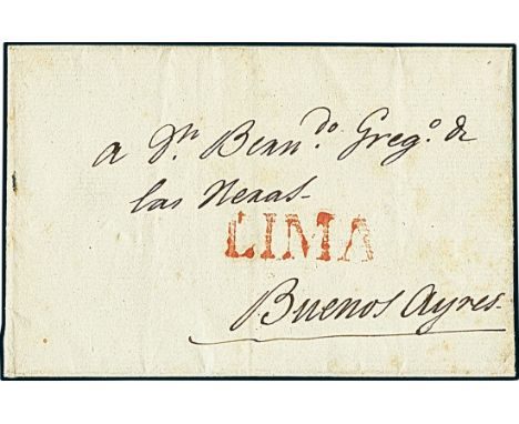 PeruTransit Mail1807, June 2. Entire letter datelined in Cádiz (Spain) to Buenos Aires, presumably conveyed by a merchant ves