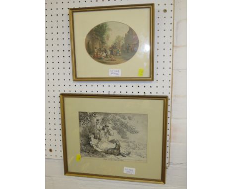LE BLOND &amp; CO COLOUR PRINT OF STREET SCENE, AND A REPRODUCTION PRINT AFTER ROWLANDSON 'NAP IN THE COUNTRY'