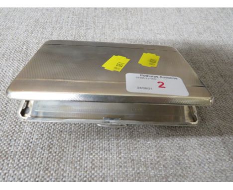 BIRMINGHAM SILVER ENGINE TURNED CIGARETTE CASE, ENGRAVED NAME WITHIN, 5.9 OZT GROSS