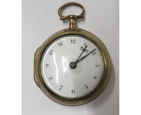 VICTORIAN SILVER-GILT CASED POCKET WATCH, ENAMEL DIAL WITH ARABIC NUMERALS, FUSEE MOVEMENT, PIERCED ESCAPEMENT COVER, MOVEMEN