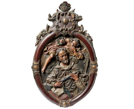 Stammel, Josef ThaddäusHeiliger Johannes von Nepomuk(Graz 1695-1765 Admont) Um 1730/35. Im ovalen Profilrahmen mit bekrönende