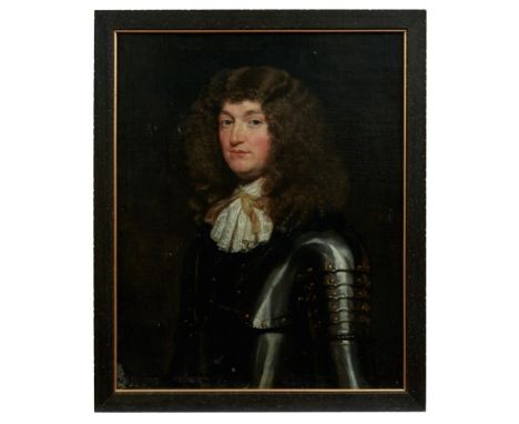 Portrait eines Edelmannes in RüstungDeutsche Schule, 17. Jh.Öl/Lwd., doubl. 73 x 59 cm. - Altersschäden, links unten etw. ber